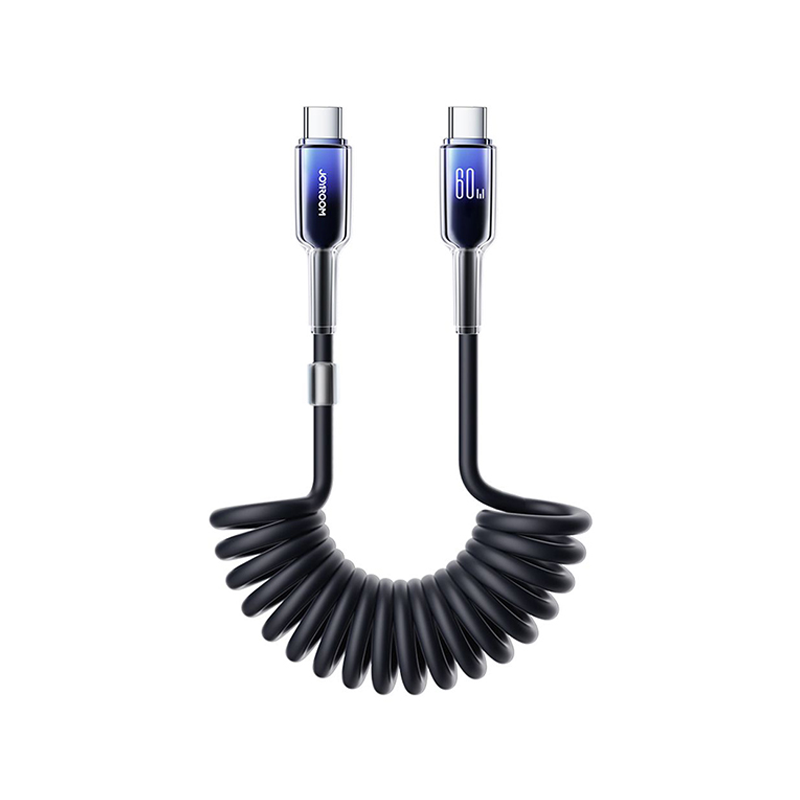 Joyroom S-A43 Coiled Fast Charging Data Cable (Type C To Type C) 1.5m Black Joyroom.pk