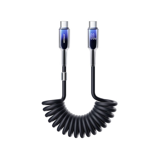 Joyroom S-A43 Coiled Fast Charging Data Cable (Type C To Type C) 1.5m Black Joyroom.pk