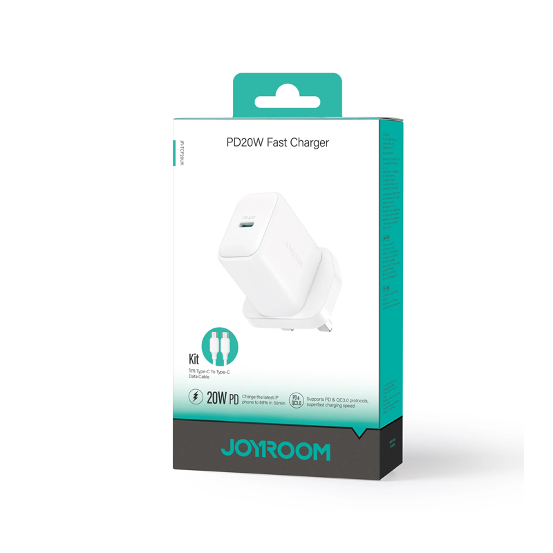 Joyroom JR-TCF20UK PD20W Fast Charger 1m Type-C to Type-C Cable Joyroom.pk