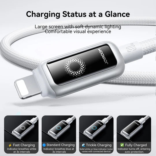 Joyroom S-A55 30W Auto Power-Off Fast Charging Data Cable Type-C to Lightning - 1.2M Joyroom.pk