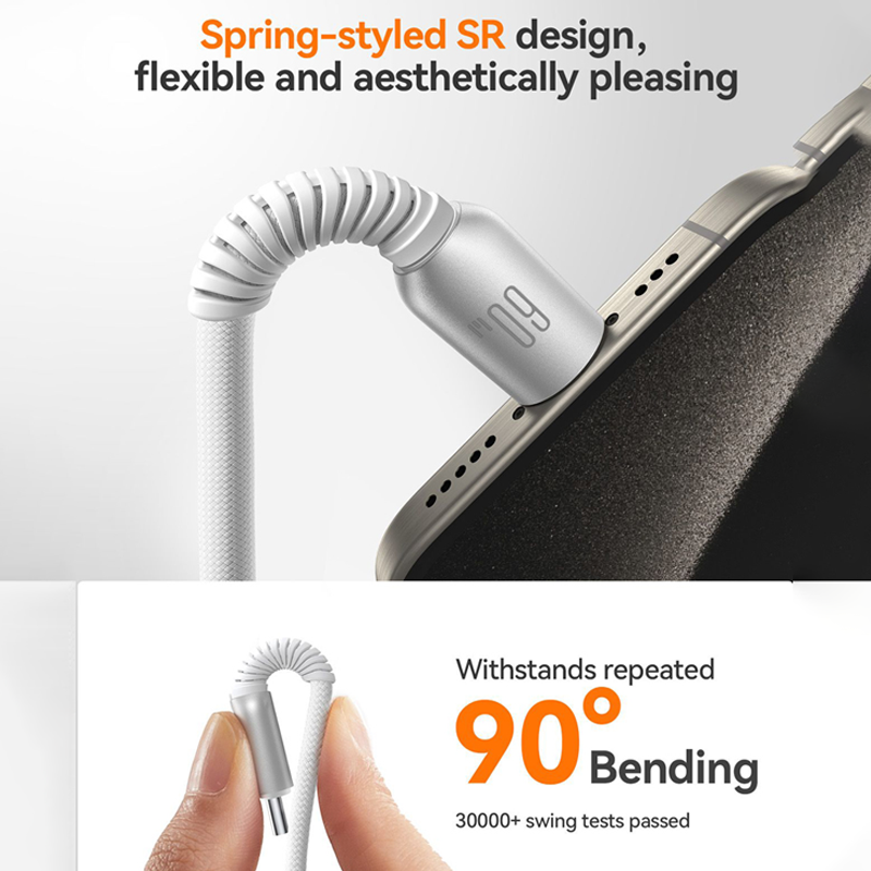 Joyroom S-A51 60W Fast Charging ( Type C To Type C ) 1.2M Light Grey Joyroom.pk