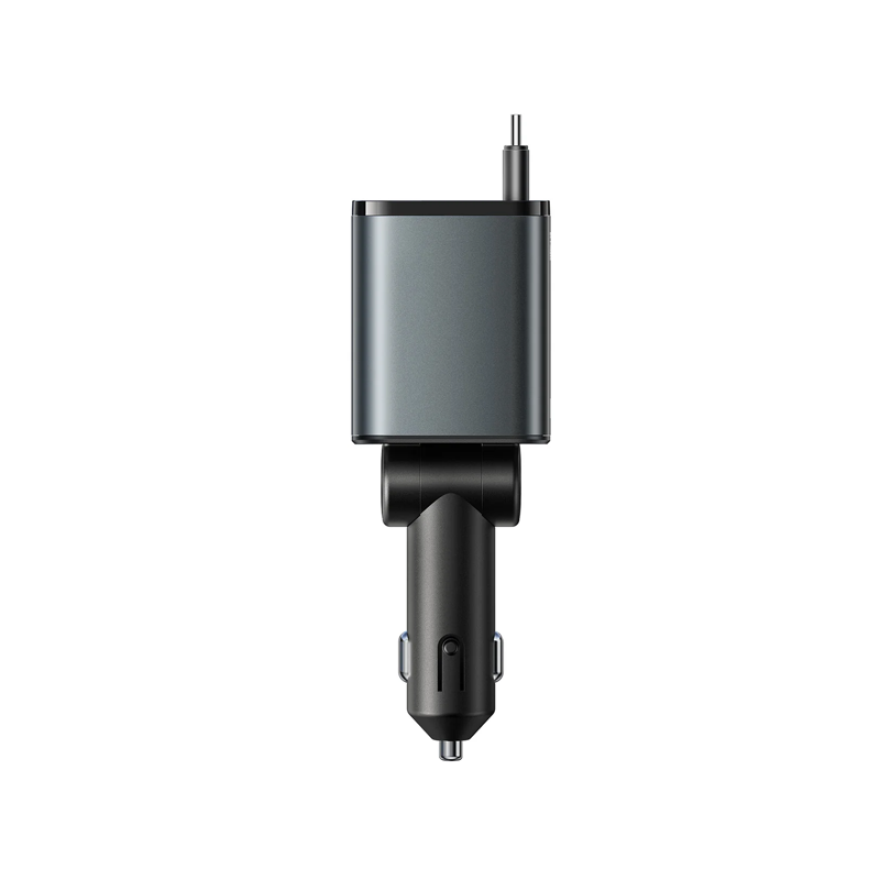 Joyroom JR-CCL07 45W 3-in-1 Retractable Car Charger-Dark Grey Joyroom.pk