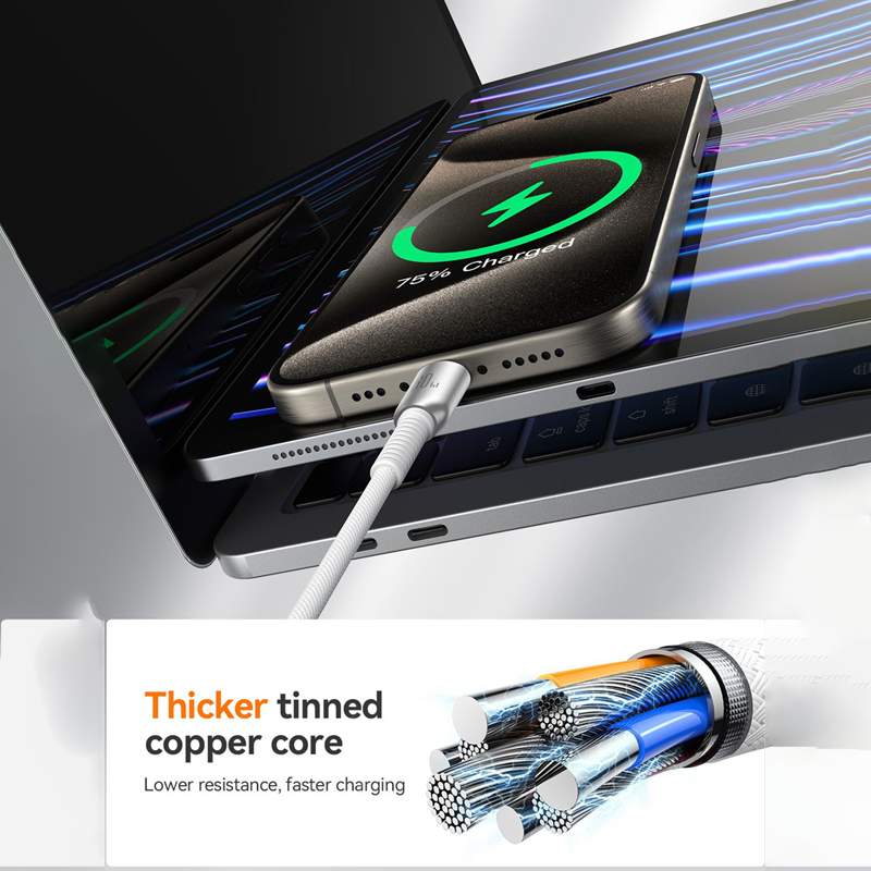 Joyroom S-A51 60W Fast Charging ( Type C To Type C ) 1.2M Light Grey Joyroom.pk