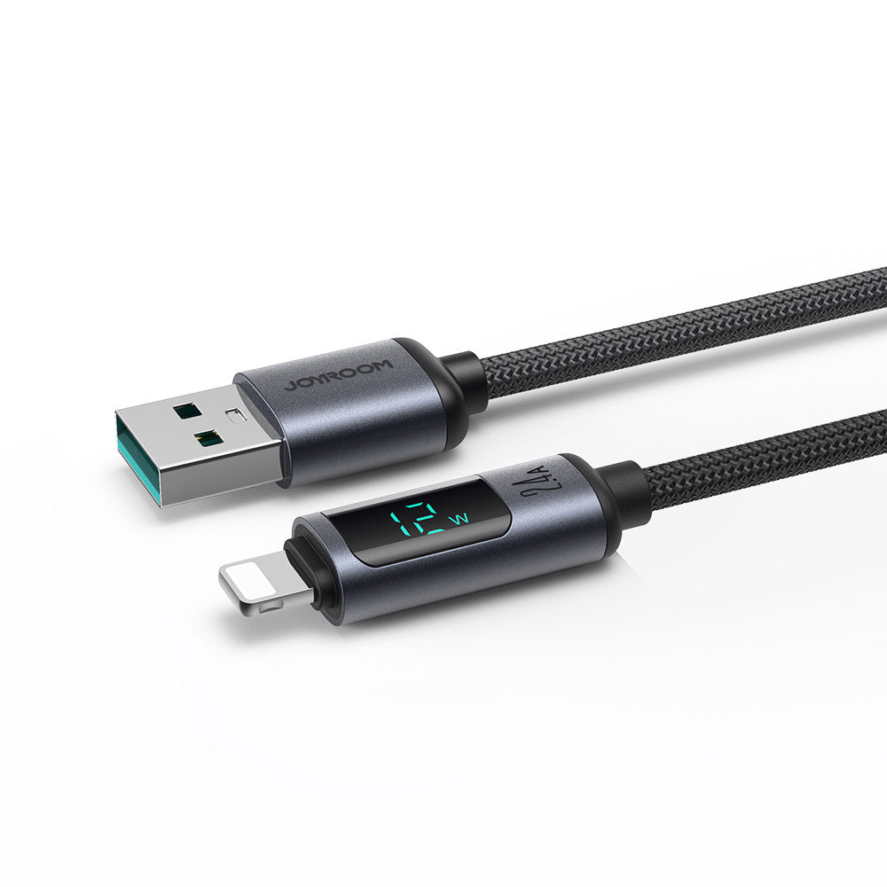 S-AL012A16 JOYROOM USB A 2.4A 1.2M WITH LED DISPLAY - BLACK JOYROOM