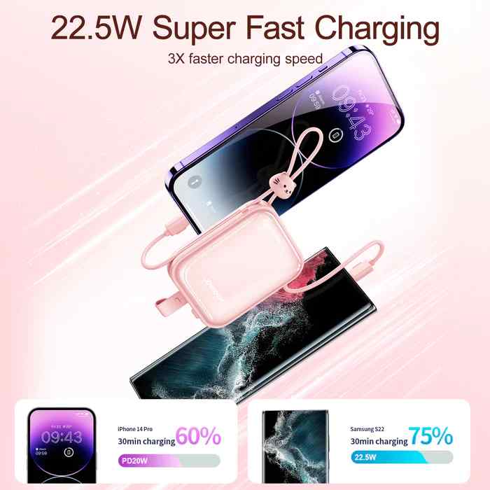 JR-L008 CUTIE SERIES POWER BANK WITH KICKSTAND 10000MAH - WHITE Joyroom.pk