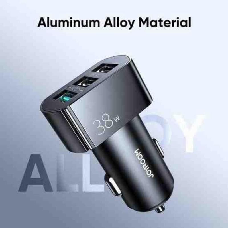 C-A19 JOYROOM 38W 3 USB Ports Fast Charging Aluminum Alloy Car Charger Joyroom.pk