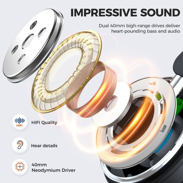 JR-HL2 JOYROOM Wireless Foldable Headset Black Joyroom.pk