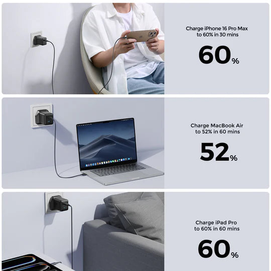 JOYROOM JR-TCG17 45W Dual-Port (2C) Charger - Black Joyroom.pk