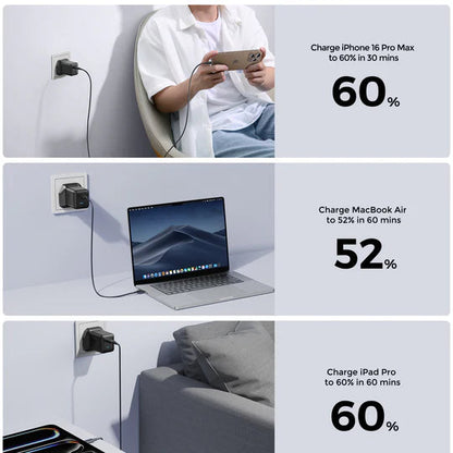 JOYROOM JR-TCG17 45W Dual-Port (2C) Charger - Black Joyroom.pk