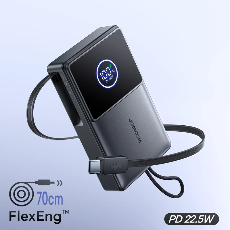 Joyroom JR-PR1 22.5W Built-in Retractable Cable Power bank 10000mAh Joyroom.pk