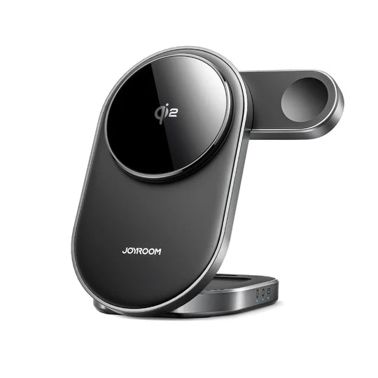 JOYROOM JR-W17 3 in 1 Qi2 Magnetic Wireless Charger (Black) Joyroom.pk