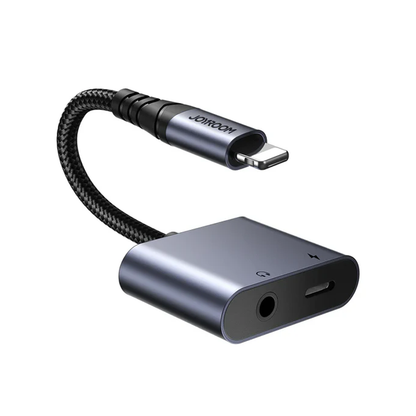 SY-L01 JOYROOM 2-in-1 Audio Adapter (Lightning to 3.5mm+Lightning)-Black (Call Version) Joyroom.pk