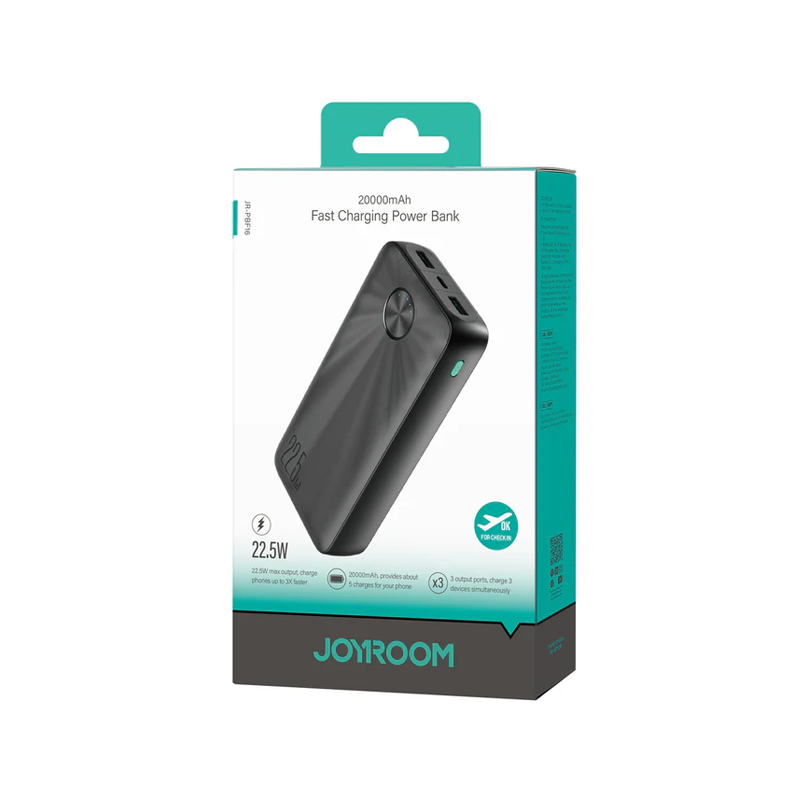 JR-PBF16 Joyroom 22.5W LED Fast Charging Power Bank 20000mAh Joyroom.pk