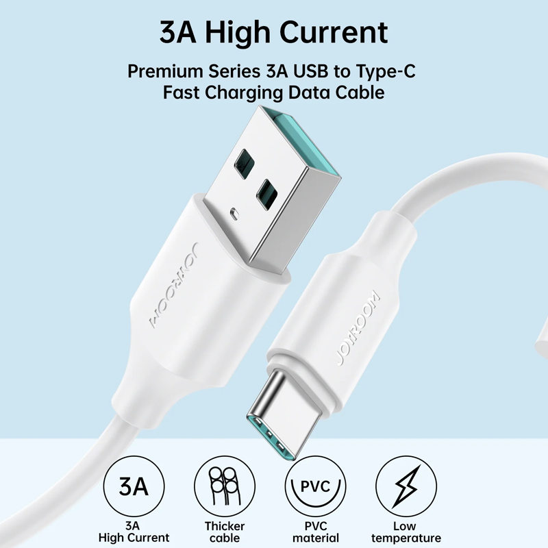 Joyroom S-A9 Long-Lasting Series 3A Fast Charging Data Cable（USB-A to Type-C）1m-Black Joyroom.pk