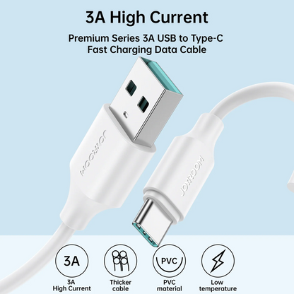 Joyroom S-A9 Long-Lasting Series 3A Fast Charging Data Cable（USB-A to Type-C）1m-Black Joyroom.pk