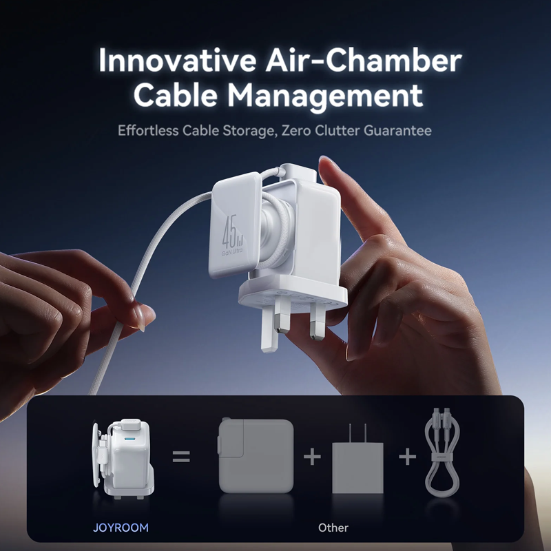 Joyroom JR-TCL05 45W Foldable Charger with cable (CN plug) White Joyroom.pk