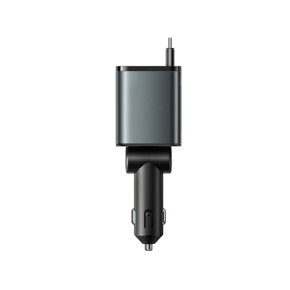 Joyroom JR-CCL07 45W 3-in-1 Retractable Car Charger-Dark Grey Joyroom.pk