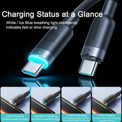 Joyroom S-A63 StarWay Series 100W Auto Power-Off Fast Charging Data Cable (Type-C to Type-C) 1.2m Joyroom.pk