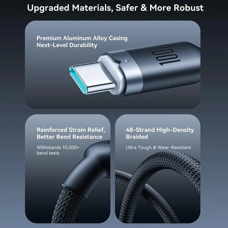 Joyroom S-A63 StarWay Series 100W Auto Power-Off Fast Charging Data Cable (Type-C to Type-C) 1.2m Joyroom.pk