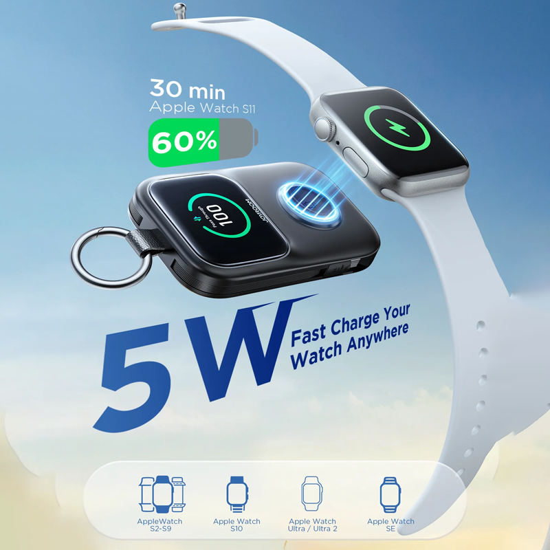 Joyroom JR-W19 5000mAh Portable Watch Wireless Charger Joyroom.pk