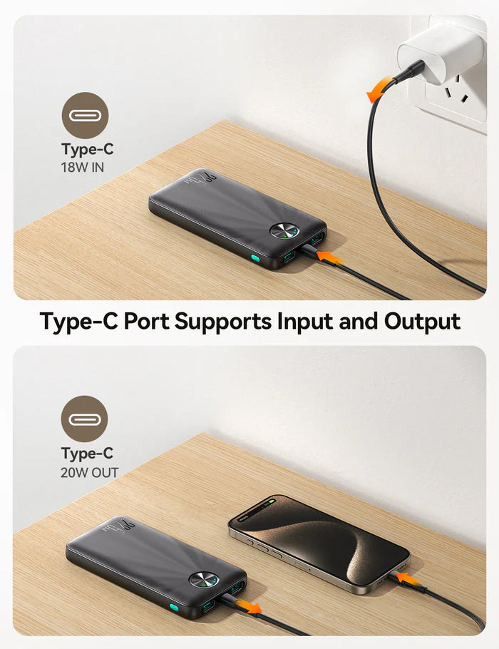 JOYROOM JR-PBF15 22.5W LED Fast Charging Power Bank 10000mAh Joyroom.pk