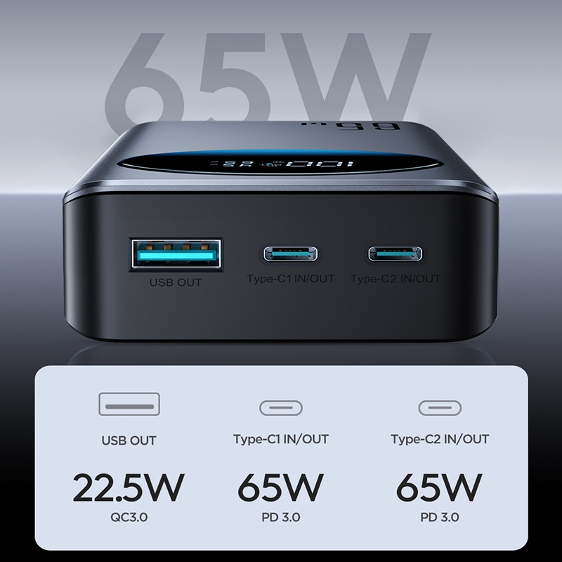 Joyroom JR-PBF05 Pro 65W Digital Display 30000mAh Power Bank Joyroom.pk