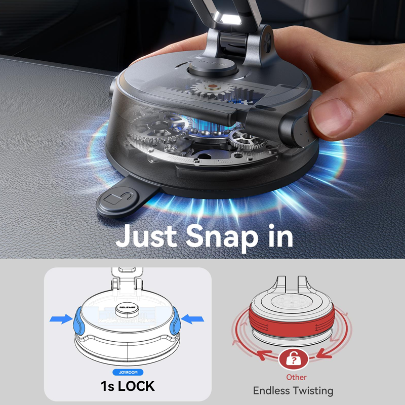 Joyroom JR-ZS510 Gel Suction Cup MagSafe Car Foldable Stand-Dark Gray Joyroom.pk
