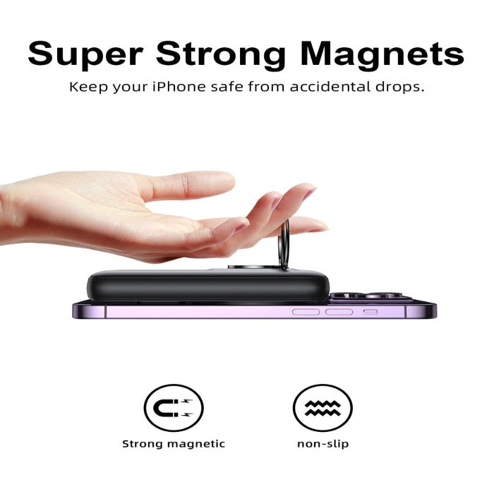 JR-W050 JOYROOM 20W MAGNETIC WIRELESS POWER BANK WITH RING HOLDER 10000MAH Joyroom.pk