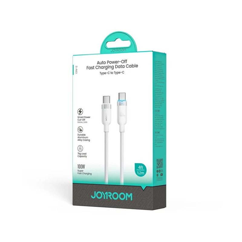 Joyroom S-A63 StarWay Series 100W Auto Power-Off Fast Charging Data Cable (Type-C to Type-C) 1.2m Joyroom.pk