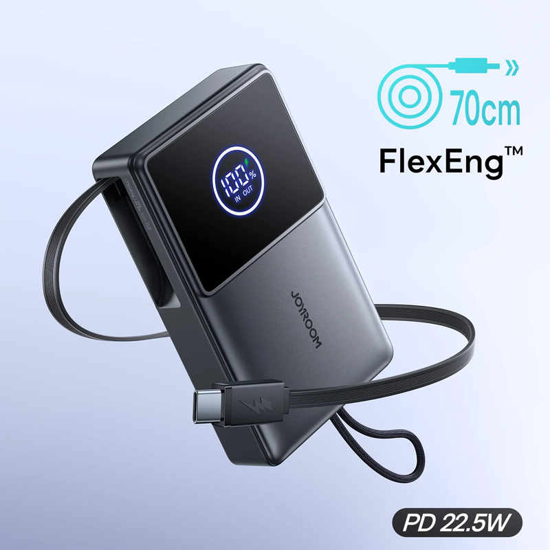 Joyroom JR-PR1 22.5W Built-in Retractable Cable Power bank 10000mAh Joyroom.pk