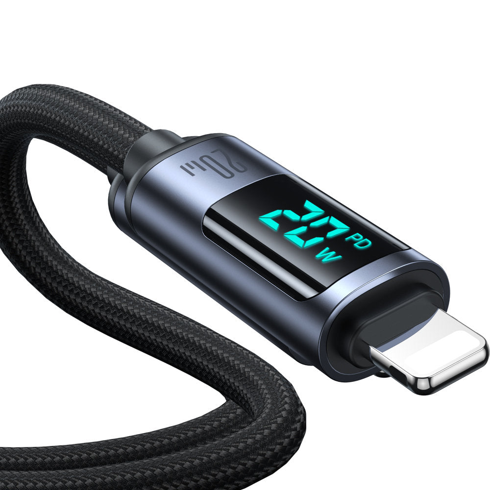 S-CL020A16 JOYROOM USB C CABLE 20W 1.2M WITH LED DISPLAY - BLACK JOYROOM