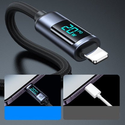 S-CL020A16 JOYROOM USB C CABLE 20W 1.2M WITH LED DISPLAY - BLACK JOYROOM