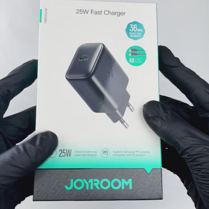 Joyroom JR-TCF23 25W Charger (EU)+C to C Cable 1m-Black