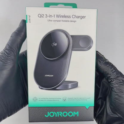 JOYROOM JR-W17 3 in 1 Qi2 Magnetic Wireless Charger (Black)