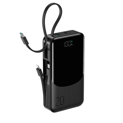 JOYROOM JR-PC2 20000mAh 22.5W Power Bank with 3 Built-in Cables Joyroom.pk