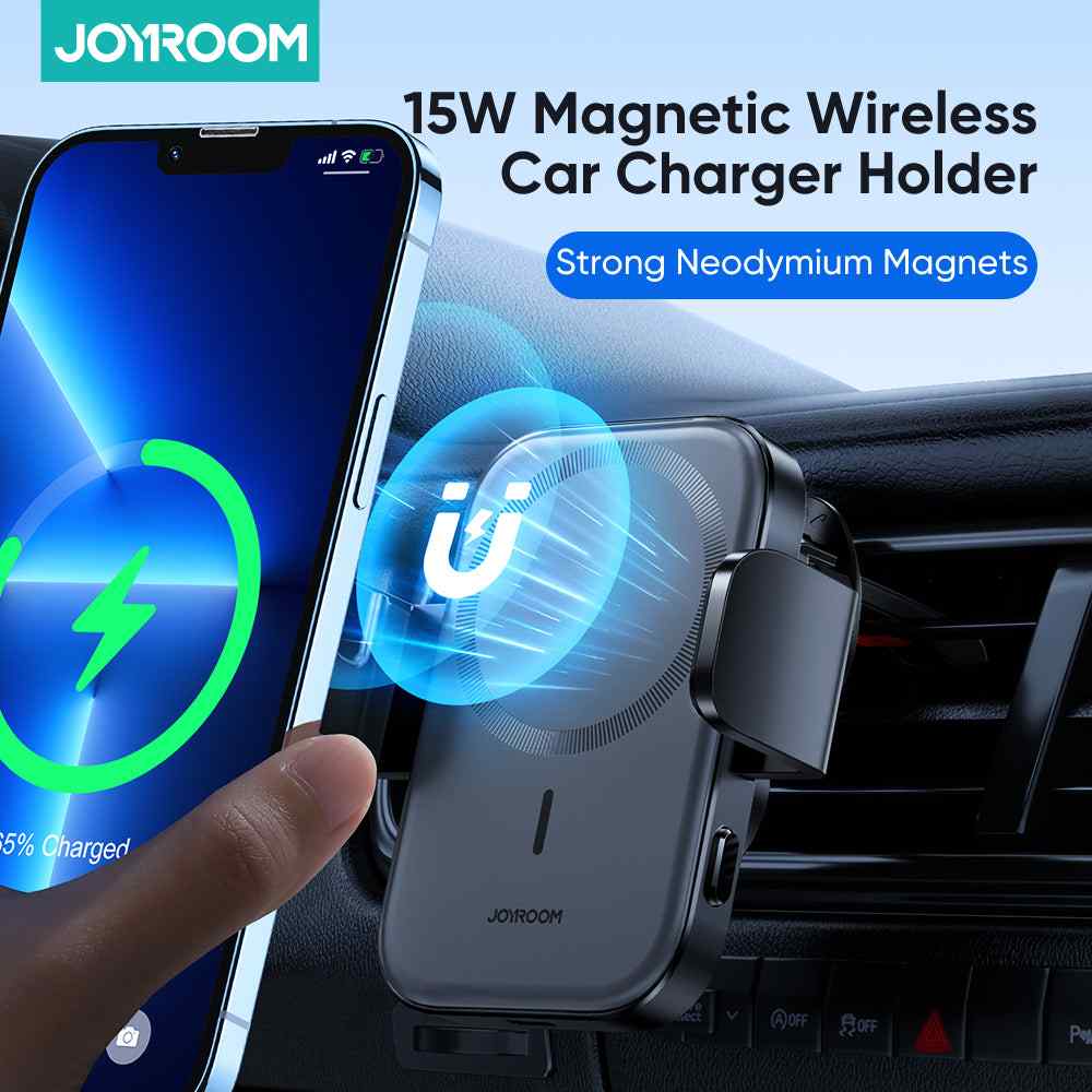 JR-ZS295 JOYROOM MAGNETIC WIRELESS CAR CHARGER HOLDER DASHBOARD - BLACK Joyroom.pk