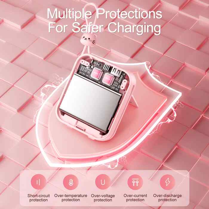 JR-L008 CUTIE SERIES POWER BANK WITH KICKSTAND 10000MAH - WHITE Joyroom.pk