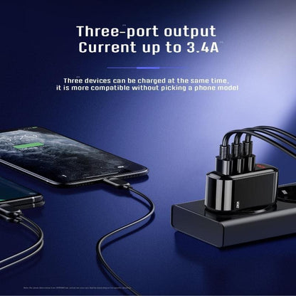 HKL-USB59 JOYROOM 3 Port Wall Charger 3.4 Amp Joyroom.pk