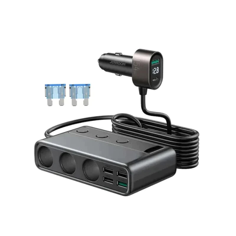 JR-CL06 JOYROOM 154W Car Charger Adapter with Three Sockets Joyroom.pk