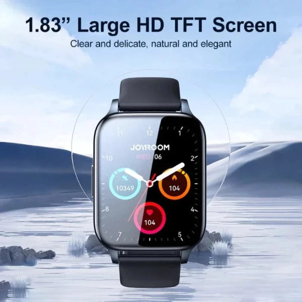 JR-FT3 JOYROOM Waterproof IP68 Smartwatch With 20mm Silicone Black Strap Joyroom.pk