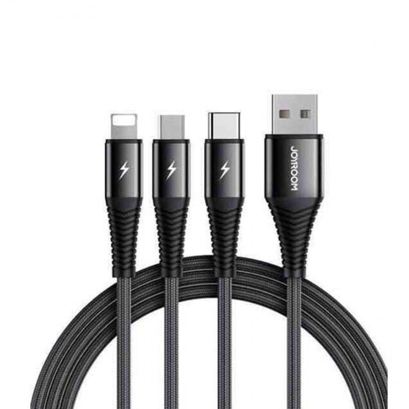S-1230G4 JOYROOM 3 In 1 Charging Cable (iPhone + Type C + Micro) 1.2M Joyroom.pk