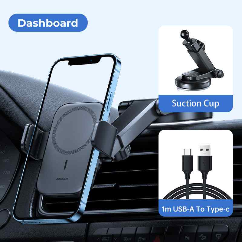 JR-ZS295 JOYROOM MAGNETIC WIRELESS CAR CHARGER HOLDER DASHBOARD - BLACK Joyroom.pk